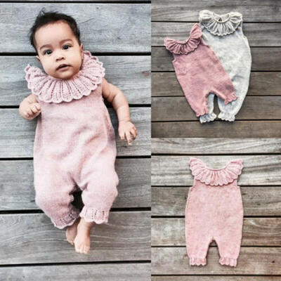 

Newborn Baby Girl Knitted Romper Jumpsuit Sleeveless Bodysuit Climbing Outfits