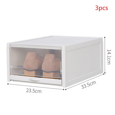 

Transparent Drawer Case Plastic Shoe Box Thickened Flip Design Shoe Storage Artifact Home Storage Box Shoe Storage Organizer