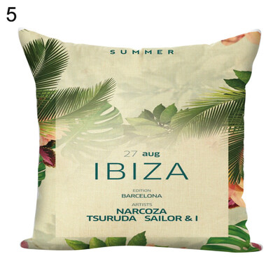 

Letters Flower Green Plants Square Pillow Case Cushion Cover Sofa Bed Car Decor