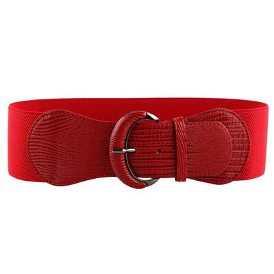 

VOCHIC PU Leather Elastic Wide Belt for Women Stretch Thick Waist Belt for Dress