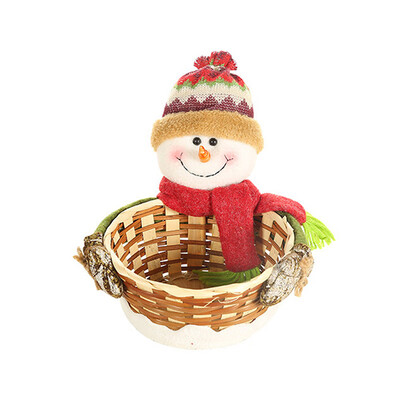 

New Christmas Decorations Artificial Bark Candy Baskets Christmas Children\s Gifts Cartoon Creative Bamboo Candy Baskets1