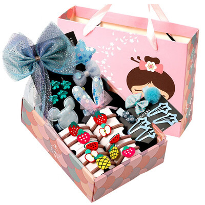 

Fancy Gift Set Childrens Girls Rubber Hairband Fashion Cute Colorful Vivid Fruit Shape Hair Clips Hair Accessories