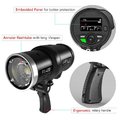 

TRIOPO Oubao F1-400 400W 18000s High Speed Sync Outdoor Flash Strobe Light 24G Wireless Q System Dual TTLi-TTL&e-TTL 5600K