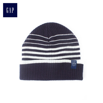 

GAP flagship store boy earmuffs knitted wool hat children warm warm head round hat 304711 navy blue stripes  M