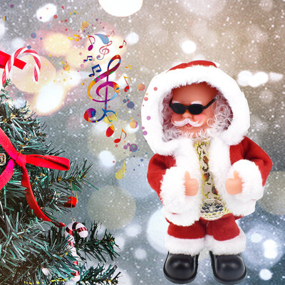 

YIWULASanta Claus Dancing Singing Doll As Plush Christmas Dolls Music Toy For Kids