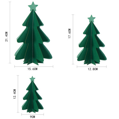 

Toponeto DIY Wooden Mini Desktop Christmas Tree Pine Ornament Home Xmas Party Decoration