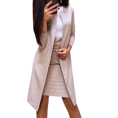 

Women Suit Two Piece Suit Dress Long Sleeve CoatDress Suit