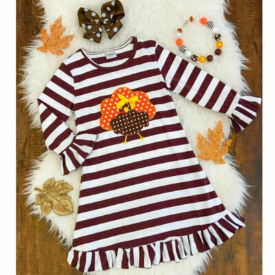 

Thanksgiving Toddler Baby Girls Dress Princess Party Dresses Kids Clothes