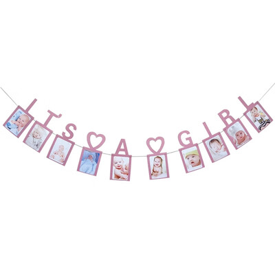 

Baby Theme Photo Frame Pull Flag Frame Banner First Happy Birthday Decoration 1st For Little Boys Girl My 1 Year Old Evening
