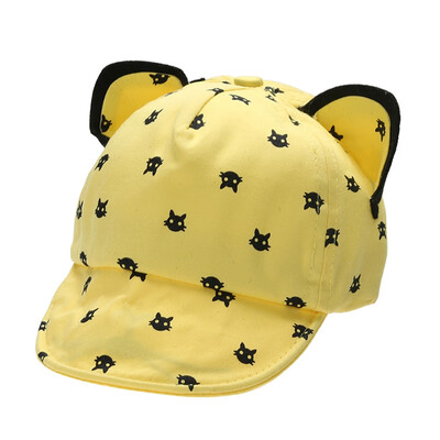 

Baby Summer Hat Lovely Cat Ear Sun Hat Kids Baseball Cap for Children Newborn Toddler Boys Girls Cartoon Peaked Cap summer
