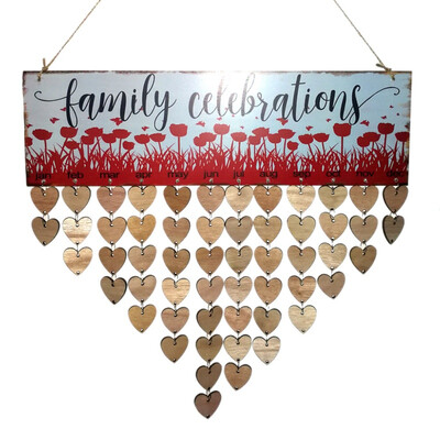 

Hot Family Birthday Anniversary Reminder Board Plaque DIY Hanging Wooden Reminder Calendar Decoration Ornament