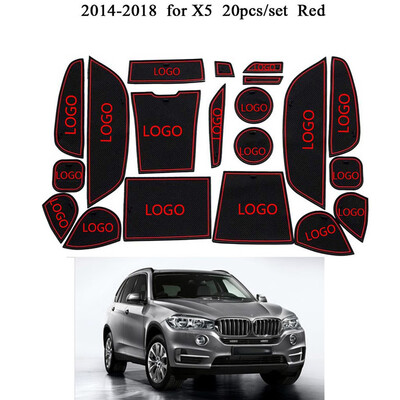 

20PCSSet Replacement for BMW X5 2014-2018 Gate Slot Pad Door Groove Mat Automotive interior Non-slip Mats