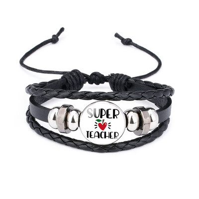 

Teach Teacher Multilayer Woven Bracelets Bangles For Men Women Fashion Jewelry Gifts