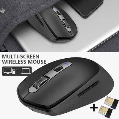 

Multi-screen Wireless Mouse 24G Wireless Charging Mouse with 2 USB Receivers