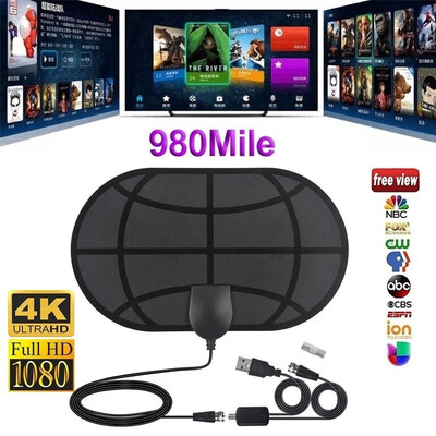 

980 Mile Range Antenna TV Digital HD 4K Antena Digital Indoor HDTV 1080P