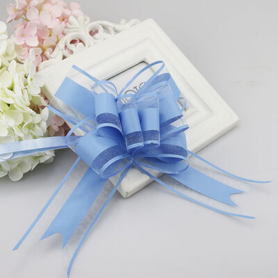 

10pcs Wedding Decoration Lace Ribbon Pull Bows Organza Exquisite Lovely solid color Car Decoration Gift Wrap