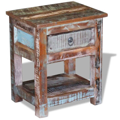

Side Table with 1 Drawer Solid Reclaimed Wood 17"x13"x20