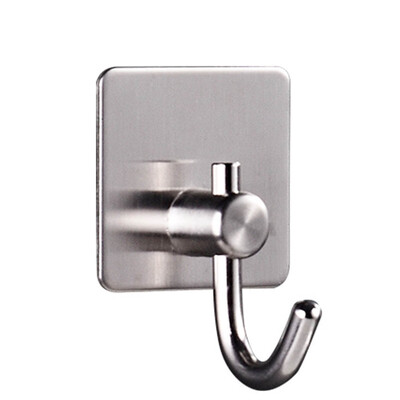 

Stainless Steel Self-Adhesive Hooks Key Rack Kitchen Hanger Wall Towel Mount