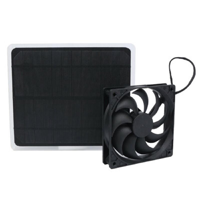 

10W Solar Panel with USB Port Fan Ventilator Monocrystalline Silicon Solar Cell for RV Greenhouse Dog Chicken House Outdoor Campin