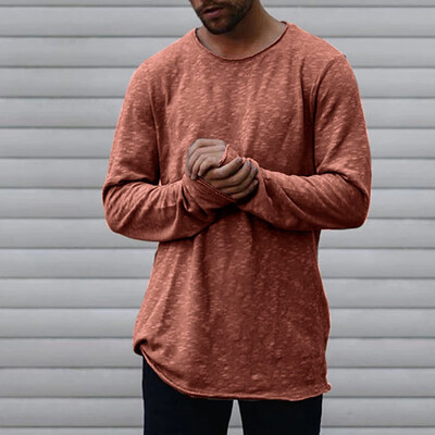 

Toponeto Fashion Mens Casual Baggy Loose Long Sleeve O-Neck T Shirts Tops Blouses