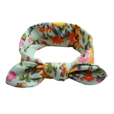 

Print Flowers Girls Headband Rabbit Bow knot Ear Hairband Turban Knot Head Wraps baby Girls Clothing Accessories