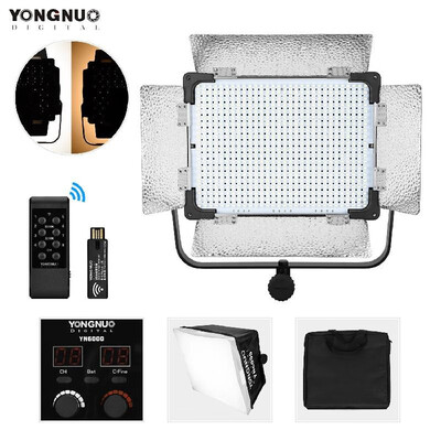 

YONGNUO YN6000 Professional 600 LED Video Light Dimmable Color Temperature 3200K-5500K Photography Lamp Large Light Board with Sof