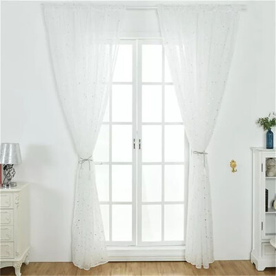 

Toponeto Leaves Sheer Curtain Tulle Window Treatment Voile Drape Valance 1 Panel Fabric
