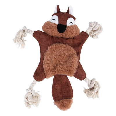 

Gobestart Pet Plush Cat Dog Wear-resistant Bite Simulation Animal Squirrel Toys