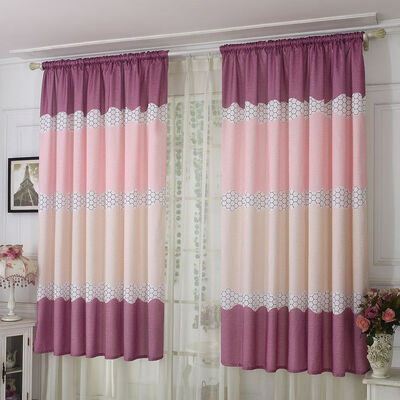 

1Pc Fresh Fashion Strip Half Shading Curtain Bedroom Living Room Semi Blackout