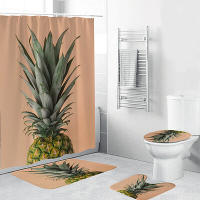 

〖Follure〗4PCS Non Slip Toilet Polyester Cover Mat Set Bathroom Shower Curtain