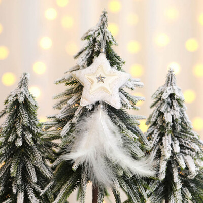 

Christmas Decorations Ornaments White Feather Star Heart Christmas Tree Hanging Pendants Christmas Decorations