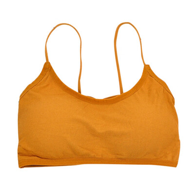 

Women Crop Tops Camisole Camis Solid Colors Bralette Underwear Strappy Padded Bra Tops Cotton Vest Tank Top