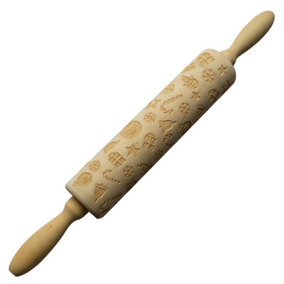 

2019 New Christmas Rolling Pin Engraved Rolling Pin Embossed Rolling Pin for Christmas Tree PrintSanta ClausSnowflake