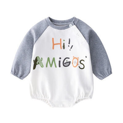 

Autumn Baby Boy Jumpsuits Casual Letter Printing Long Sleeve Rompers Kids Toddler Jumpsuit