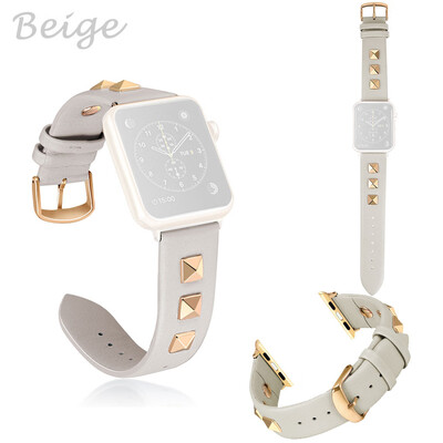 

〖Follure〗Personalized Studded Leather Replaceable Strap For Apple Watch Band 4321 4244mm