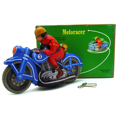 

YIWULATinplate Nostalgic Clockwork Chain Toy Photography Props Motorcycle