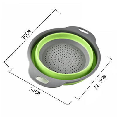 

Round Draining Basket Collapsible Colander Silicone Strainer Kitchen Storage Fruit Vegetable Basket Folding Filter Kitchen Tools