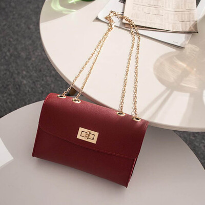 

New Fashion Simple Series Small Square Bag High-Quality Women Pu Leather Chain Shoulder Bag Girl Mobile Phone Wallet Shoulder Bag