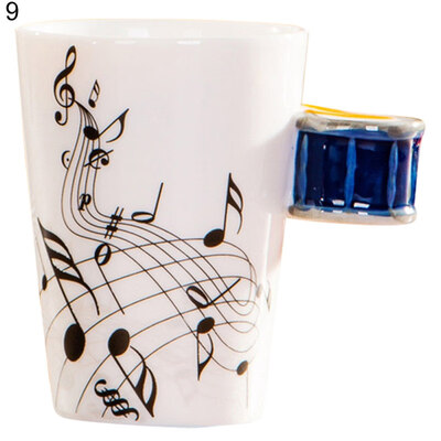 

Creative Guitar Music Note Ceramic Coffee Mug Home Office Milk Tea Water Cup
