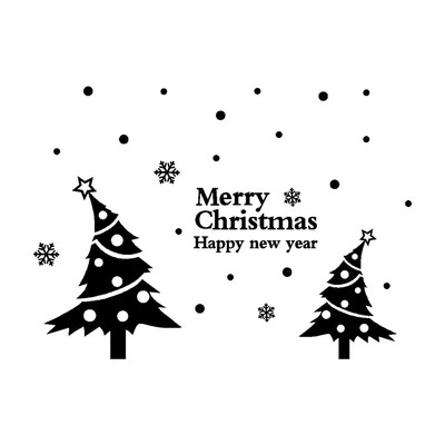 

Gobestart New Year Merry Christmas Wall Sticker Home Shop Windows Decals Decor