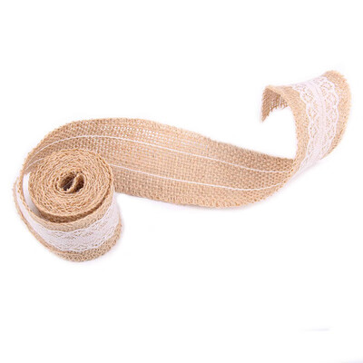 

Ochine Wedding Centerpieces Jute Hessian Lace Ribbon Roll Lace Trim Edge Rustic Vintage Wedding Decoration