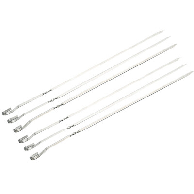 

20PCS BBQ Barbecue Stainless Steel Grilling Kabob Kebab Flat Skewers Needle