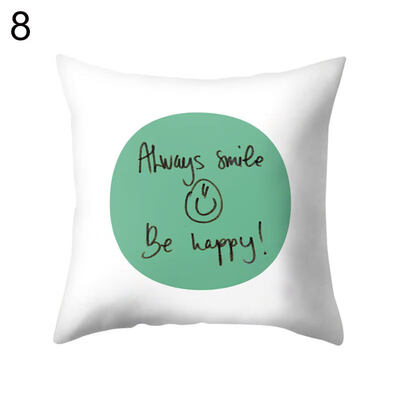 

English Letter Square Throw Pillow Case Cushion Cover Sofa Bed Home Office Decor