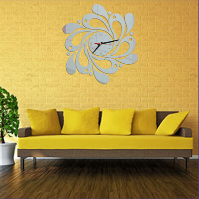 

Gobestart New Spiral Shape Fashion DIY Mirror Wall Clock SL