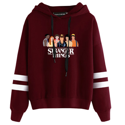 

Herqw61 Womens Stranger Things Friends Dont Lie Movie Hoodie Striped Long Sleeve Sweatshirt