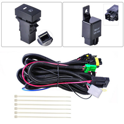 

H11 Fog Light Wiring Harness Sockets With LED Indicators SwitchAutomotive Relay
