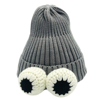 

Baby Caps Winter Newborn cartoon big eyes knitted headgear pink warm Baby soft cute hat