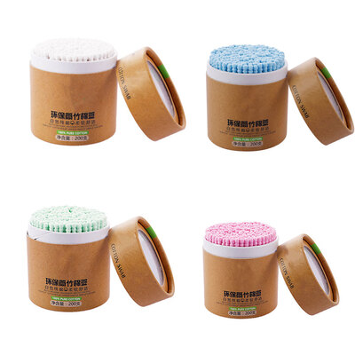 

200Pcsbox Cotton Swab Double-headed Spiral Cotton Swab Makeup Remover Wooden Sanitary Stick Ear Pick