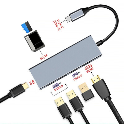 

USB-C Hub 6 In 1 Aluminium USB 31 Gen1 Type C Zu 4K HDMI Adapter Hub SDTF Video