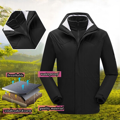 

Toponeto Men Winter Hooded Softshell Windproof Waterproof Soft Coat Shell Jacket